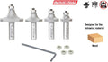 4-Pc Carbide Tipped Corner Rounding & Beading Router Bit Set 1/2 Inch Shank Y89394