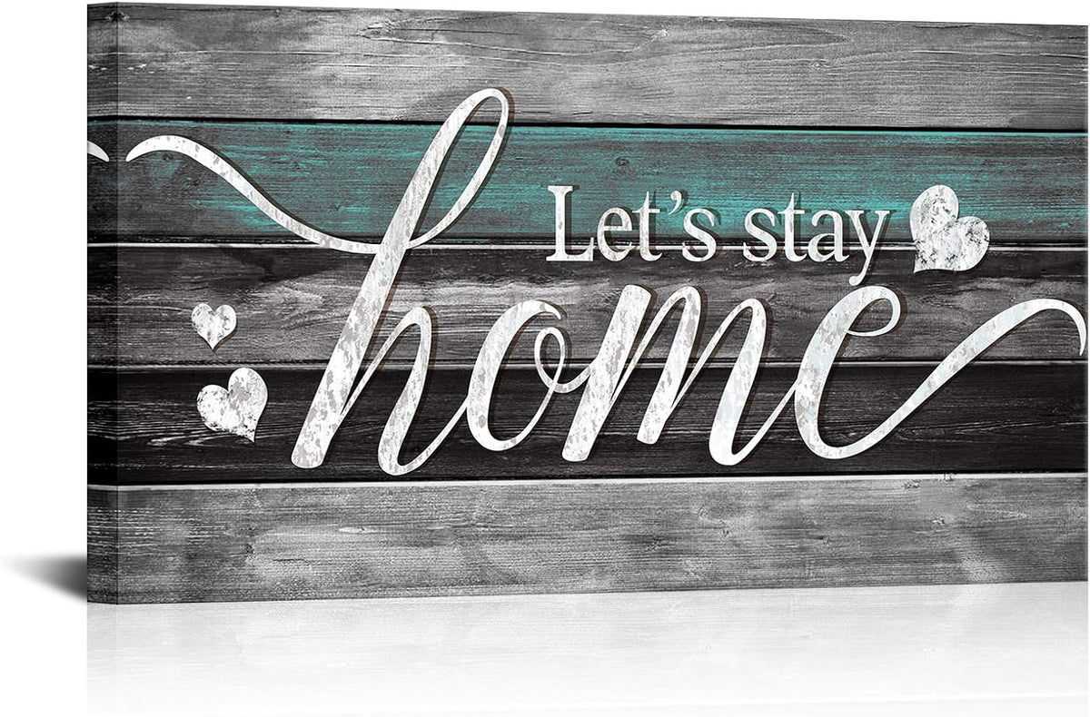Teal and Grey Quotes Canvas Wall Art H7737