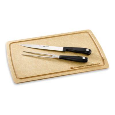 3-Piece Carving Set with Cutting Board Black H96034