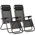 2 Pack Black and Gray Zero-Gravity Chair I838120