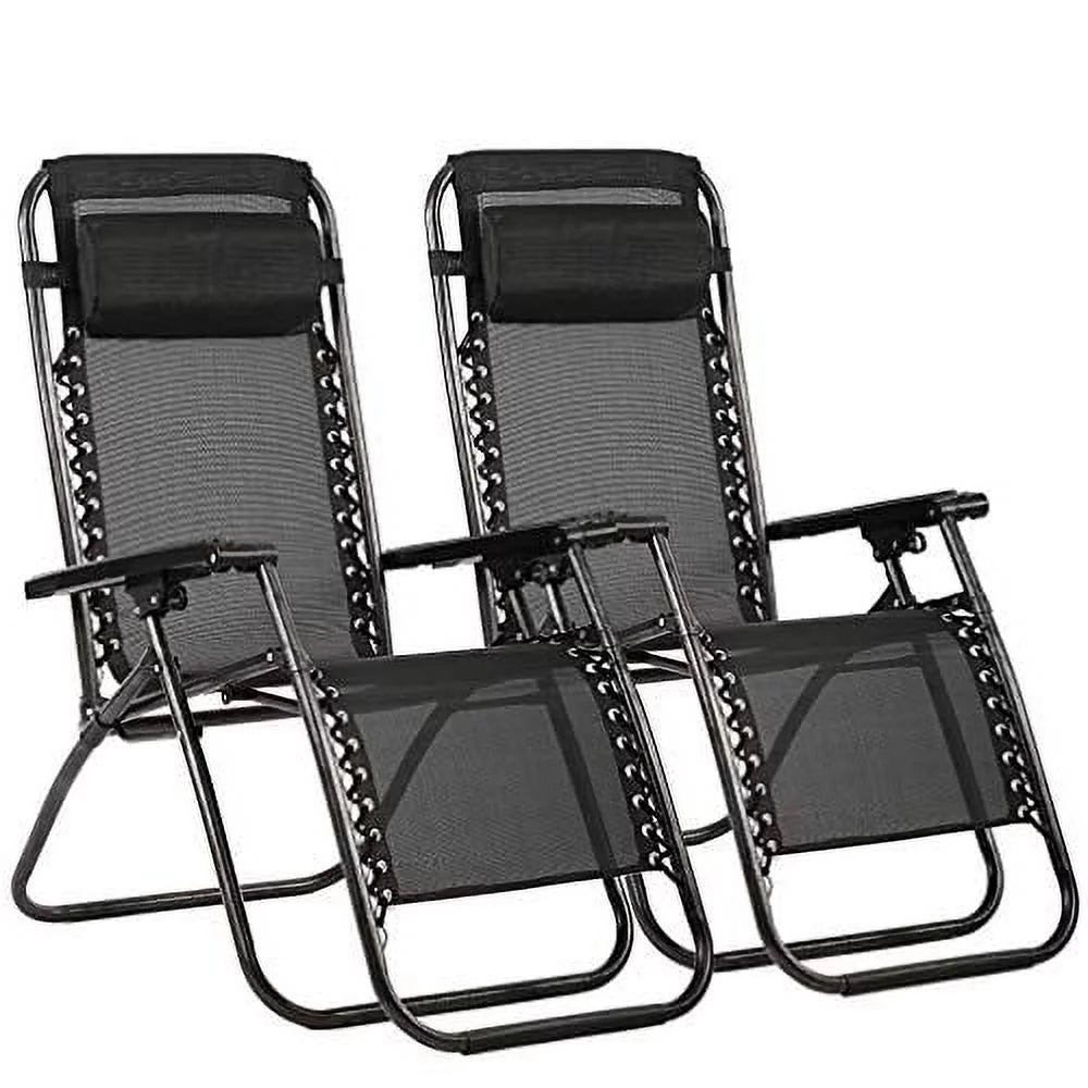 2 Pack Black and Gray Zero-Gravity Chair I838120