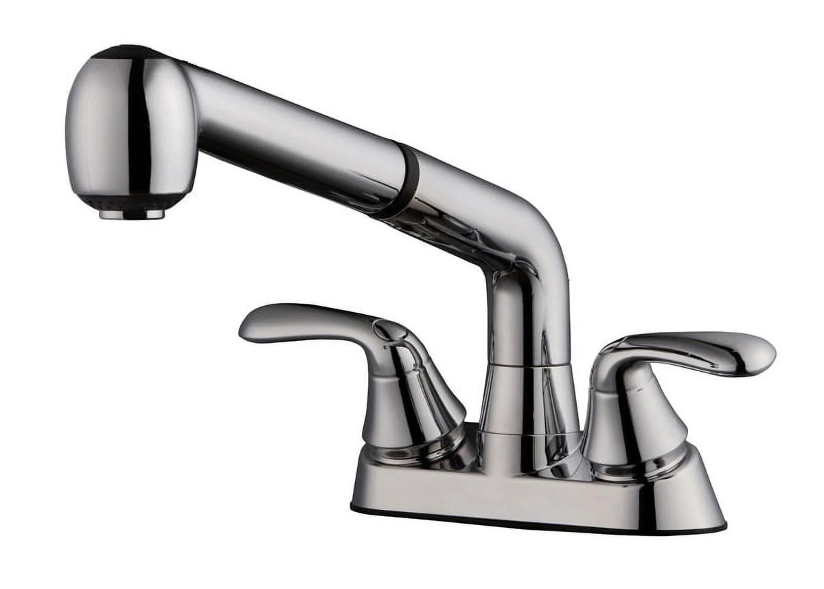Chrome Two Handle Pullout Laundry Faucet L830