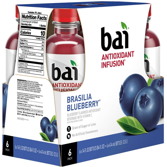 Blueberry Flavored Water, 14 fl oz, Pack of 6 L98443