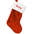 Embroidered Red Plush Christmas Stocking G4485