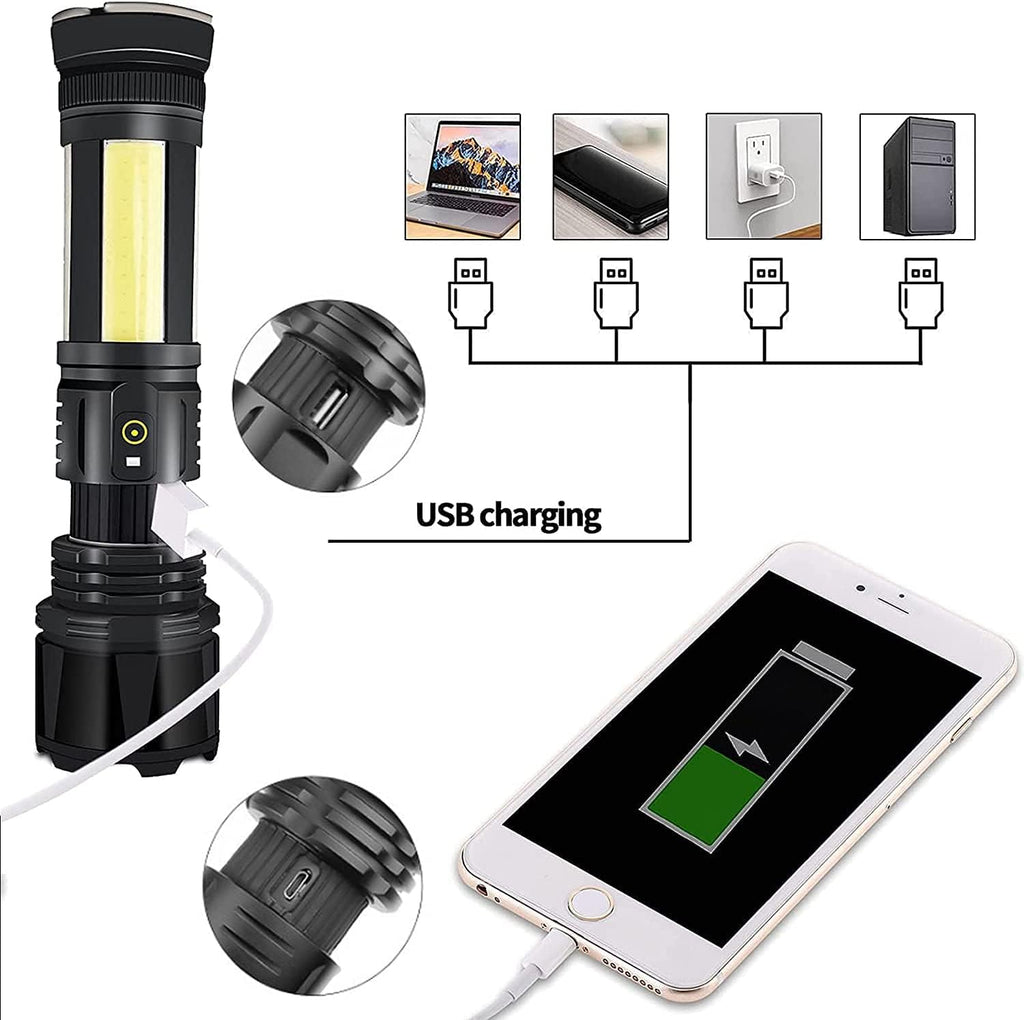 Rechargeable LED Flashlight 90000 Lumen Waterproof Magnetic 5 Modes Zoomable K6748