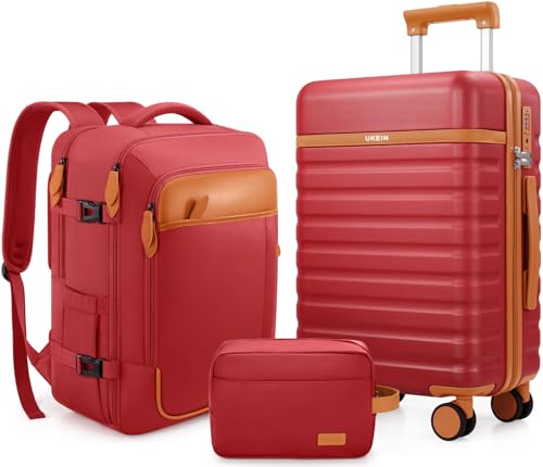 3 Piece PC Hardside Carry On Luggage Set with Spinner Wheels and TSA Lock E632862