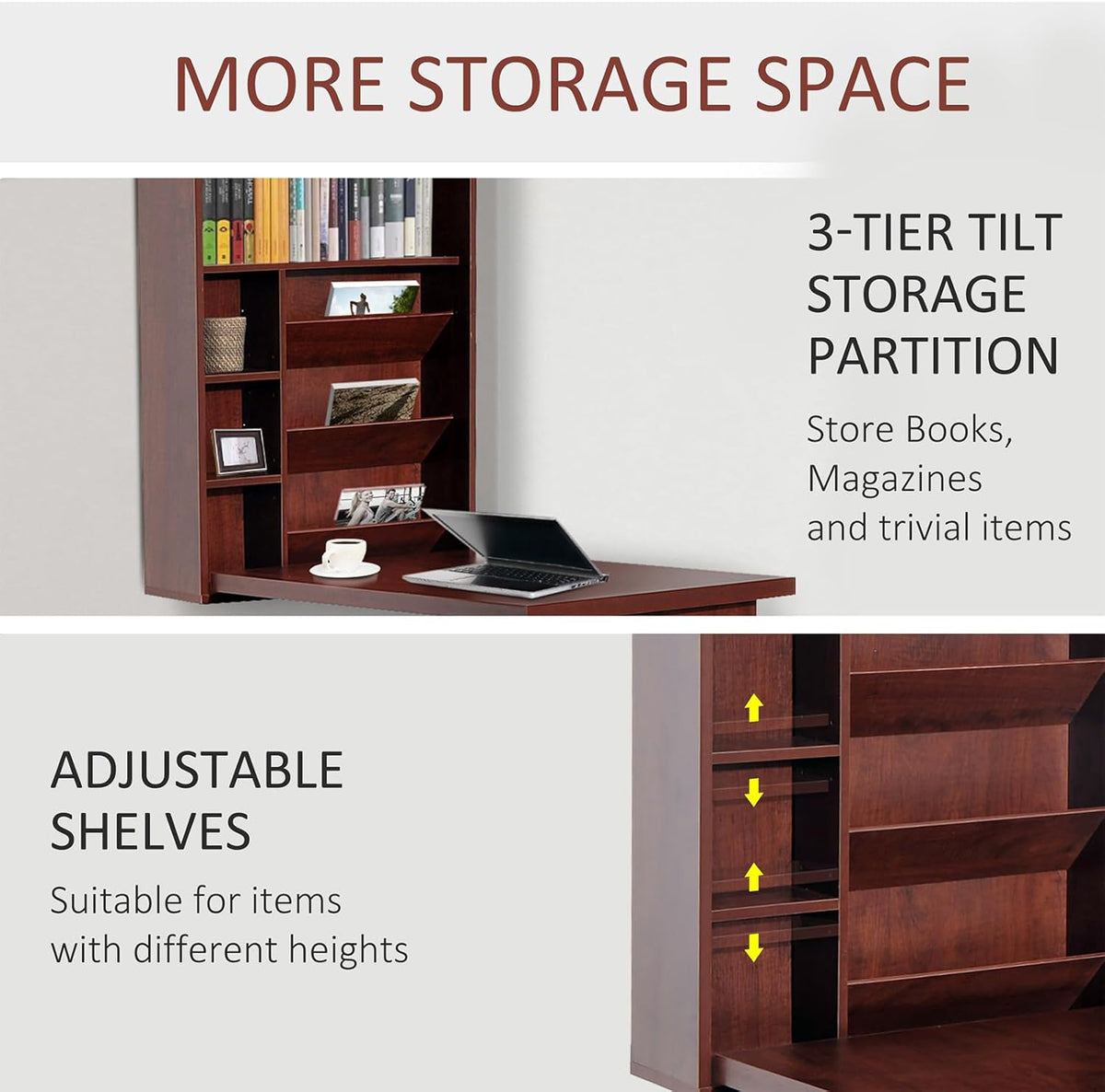 Wall Mounted Desk with Storage Area S13232