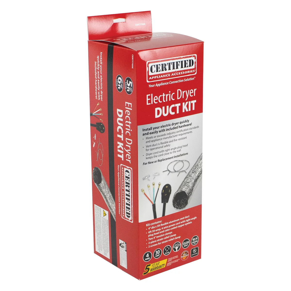 Electric Dryer Flex Duct Kit with 4-Wire 30-Amp 6ft Cord Q65355