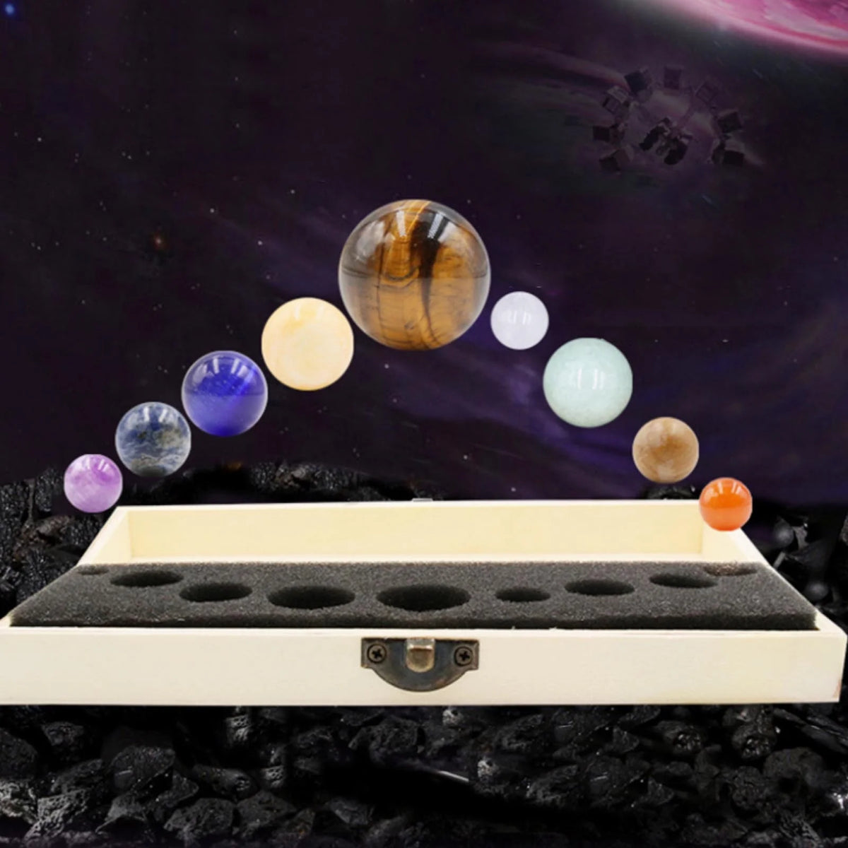 Planet Crystal Solar System Ornaments Set V8449