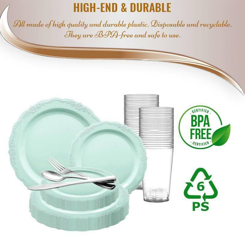 Antique Turquoise Plastic Wedding Value Set S7075