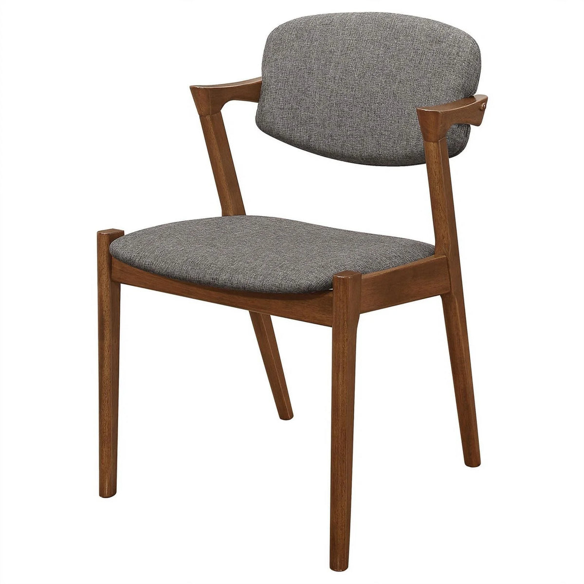 Grey Dark Walnut Dining Side Chairs Set of 2 Q8788