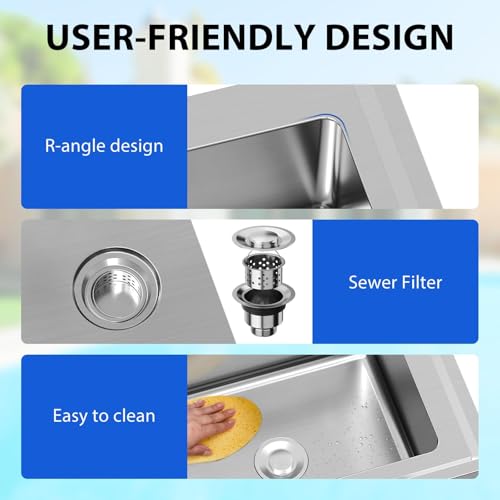 Stainless Steel Double Bowl Utility Sink with Pull-Down Faucet L5237