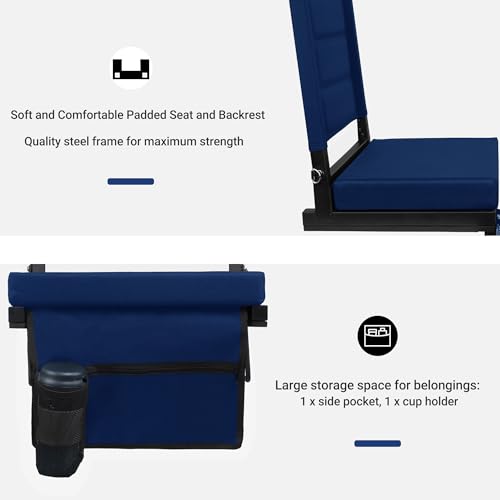 Portable Bleacher Seats with Back Support and Padded Cushion M448