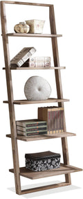 Smoky Driftwood Leaning Bookcase B451