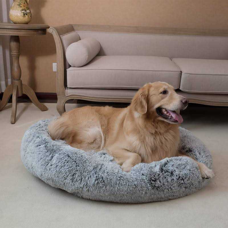 Oval Shag Faux Fur Washable Round Pet Bed E8568