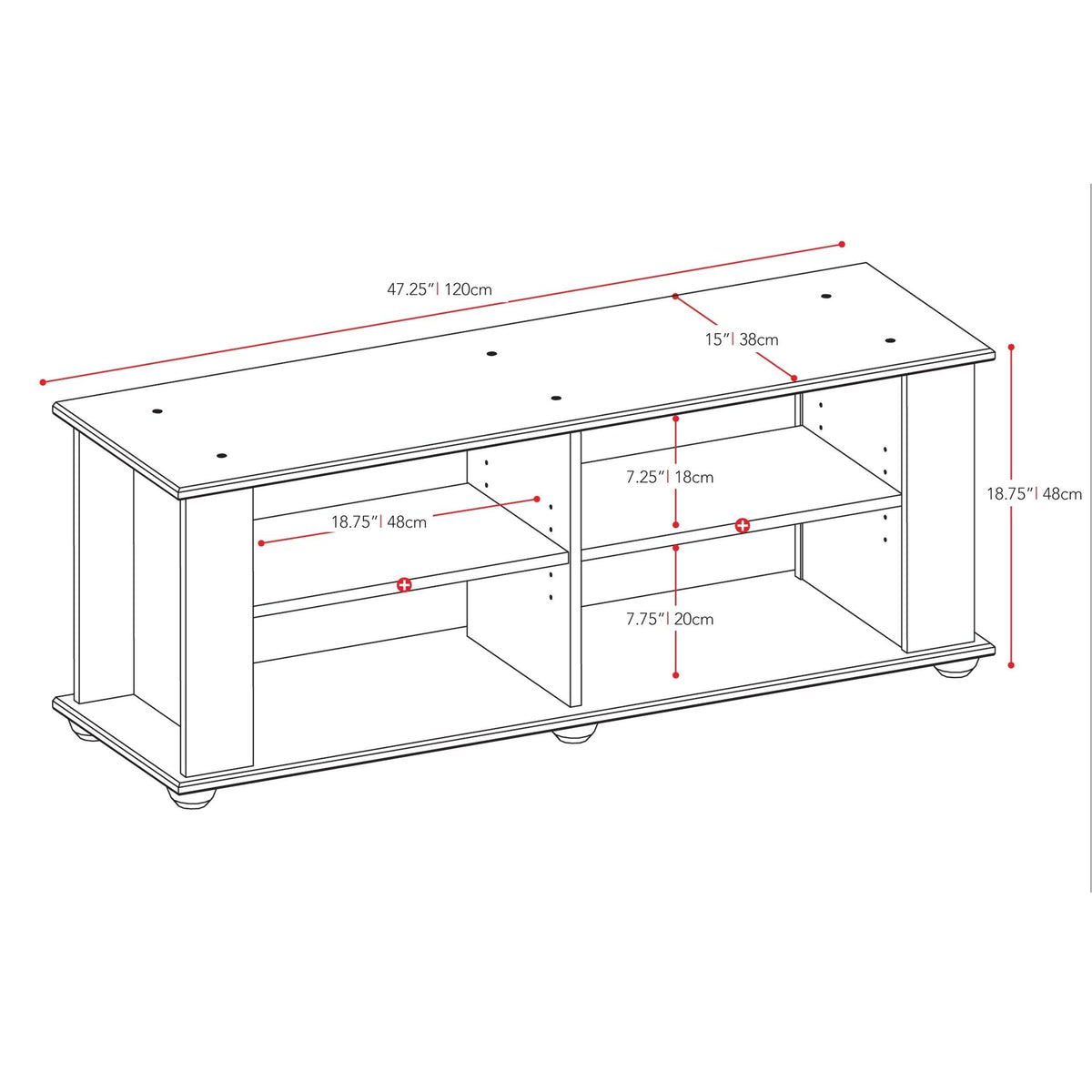 Black TV / Component Stand U4430