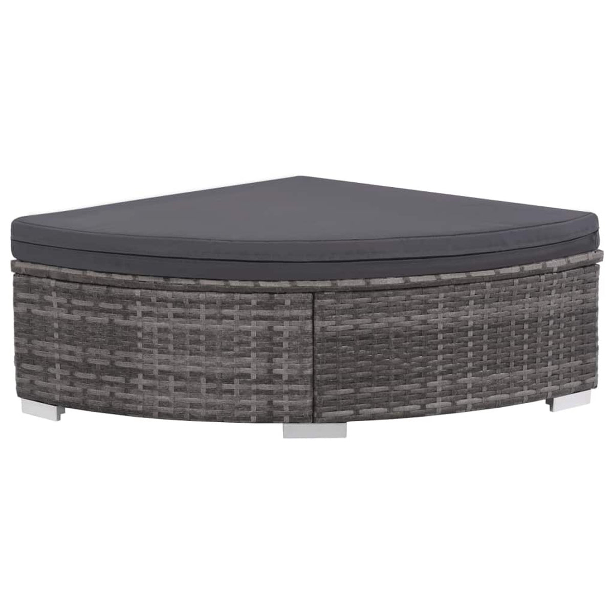 Set of 6 Poly Rattan Patio Sectional Corner Sofa with 2 Ottoman and Soft Cushions Gray I348407