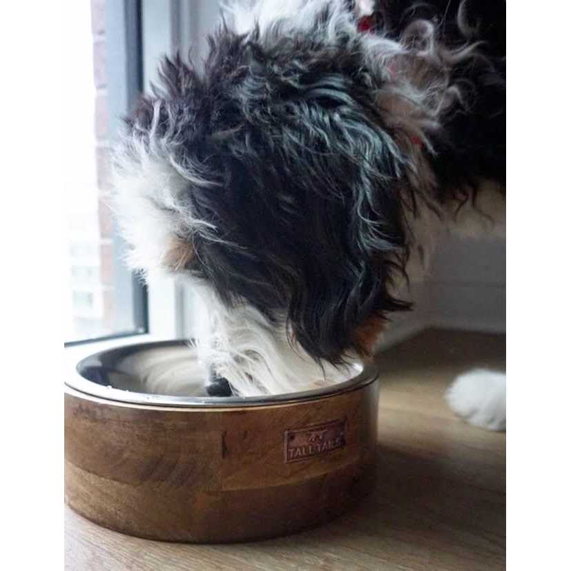 Wood Dog Bowl M8673