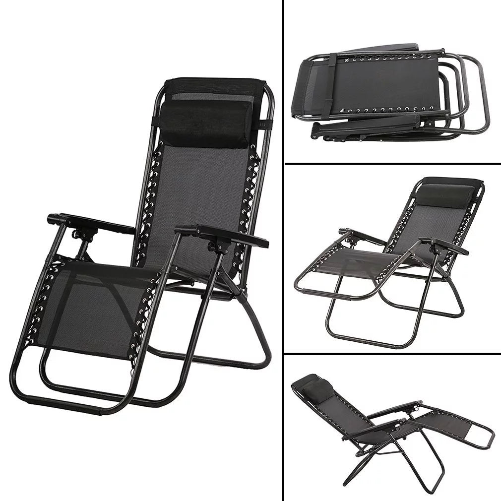 2 Pack Black and Gray Zero-Gravity Chair I838120