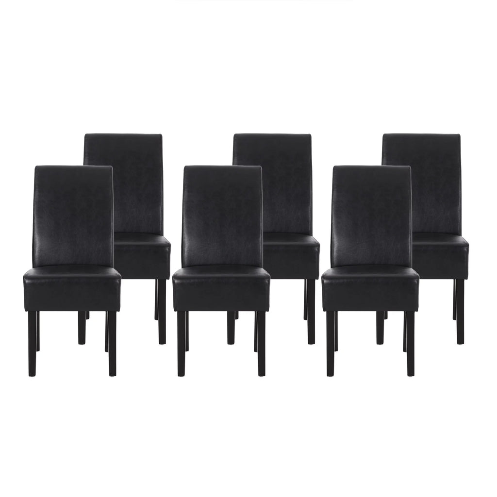 Faux Leather Upholstered Dining Chairs Set of 6 Q283