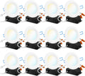 12 Pack 4 Inch Ultra Thin LED Recessed Ceiling Lights Slim, Selectable Color Temperature, Dimmable 10W=60W, 650 LM, Baffle Trim, Canless Wafer Thin with Junction Box A4907