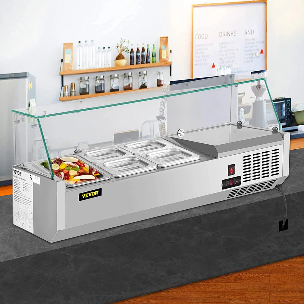 Refrigerated Condiment Prep Station Sandwich Table with Pans B556246