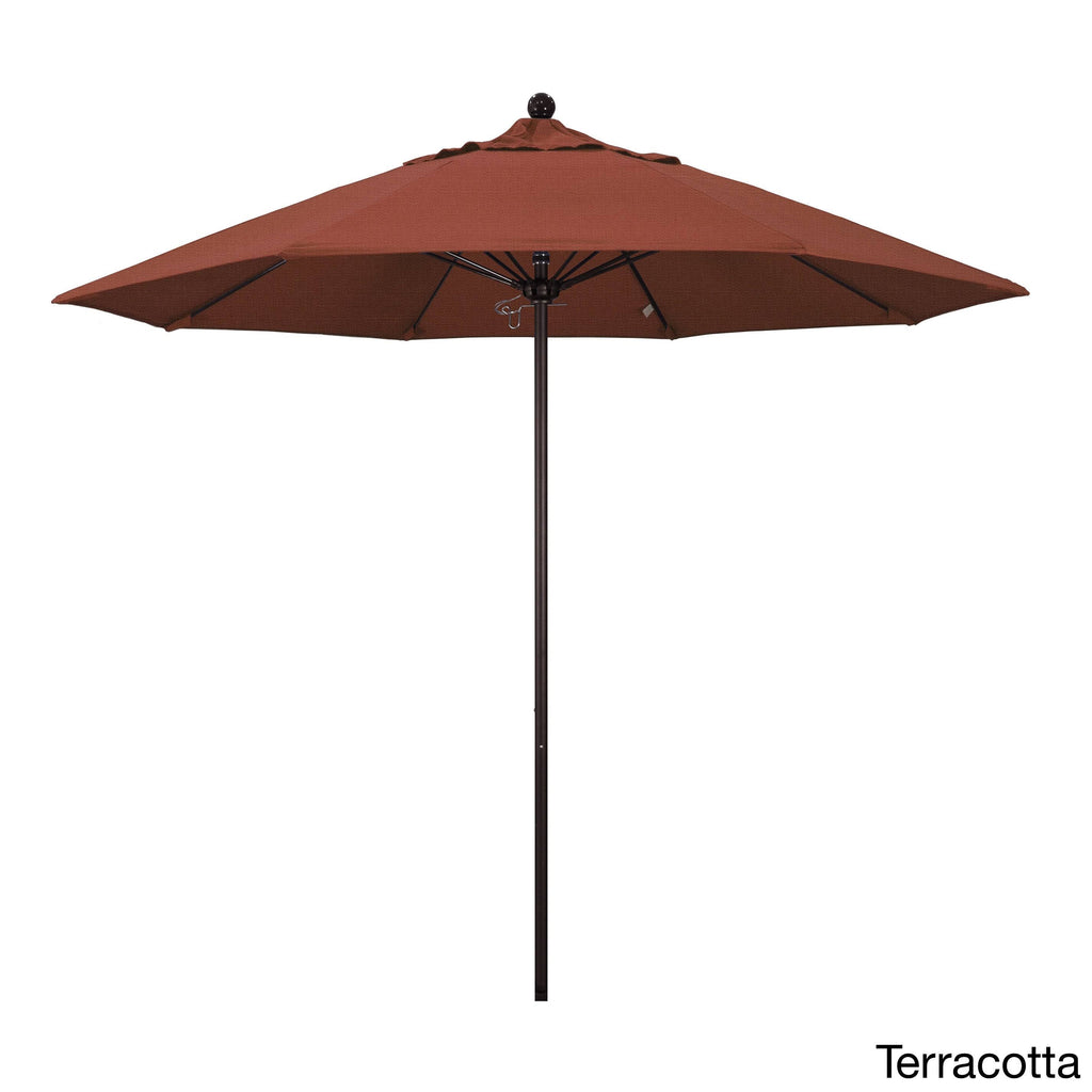 9& Fiberglass Market Umbrella Push Open Bronze/Olefin/White K615