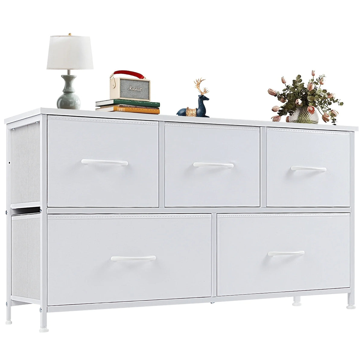 Gray 9 Drawer Fabric Storage Dresser X52224