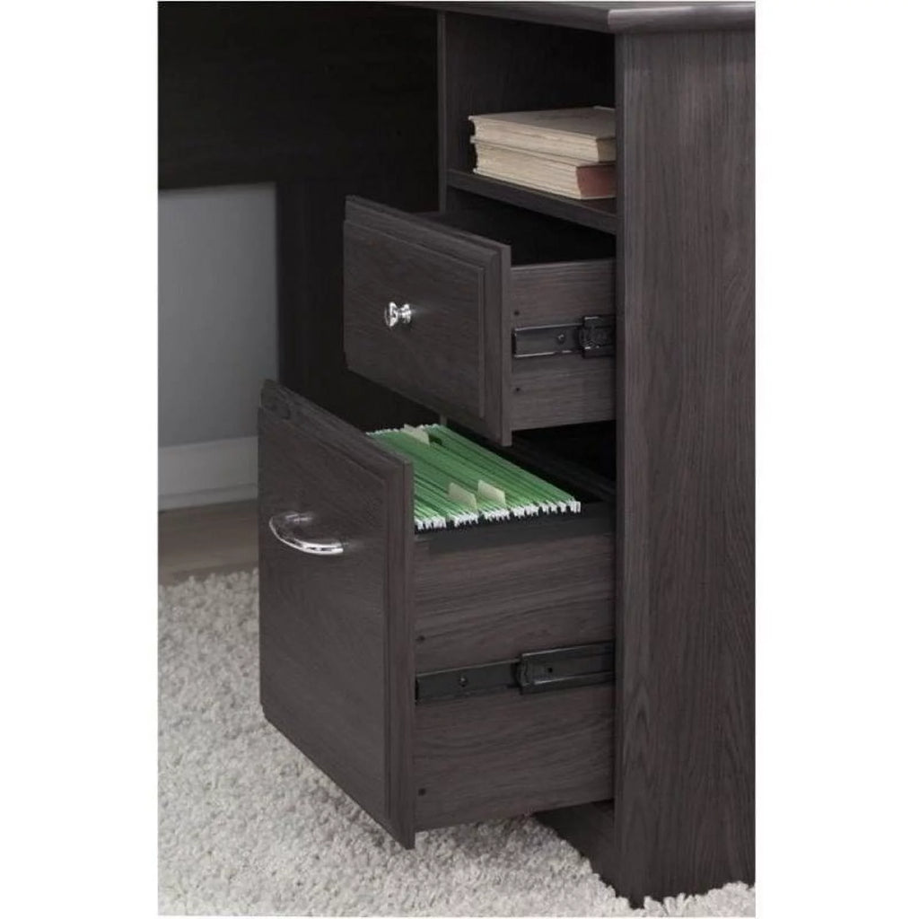 L-Shape Computer Desk with Hutch in Gray C502631