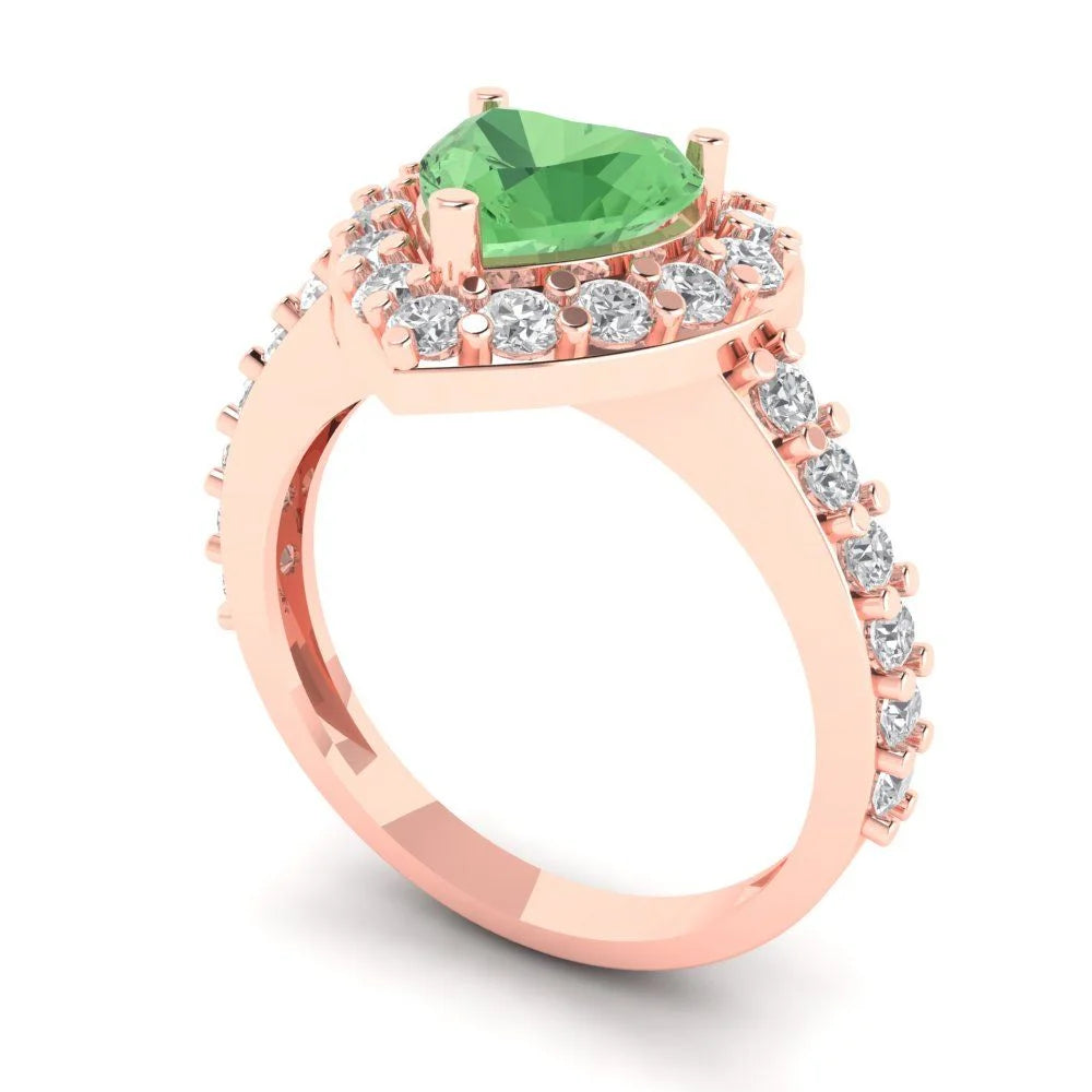 14k Rose Gold Halo Solitaire Ring W3103