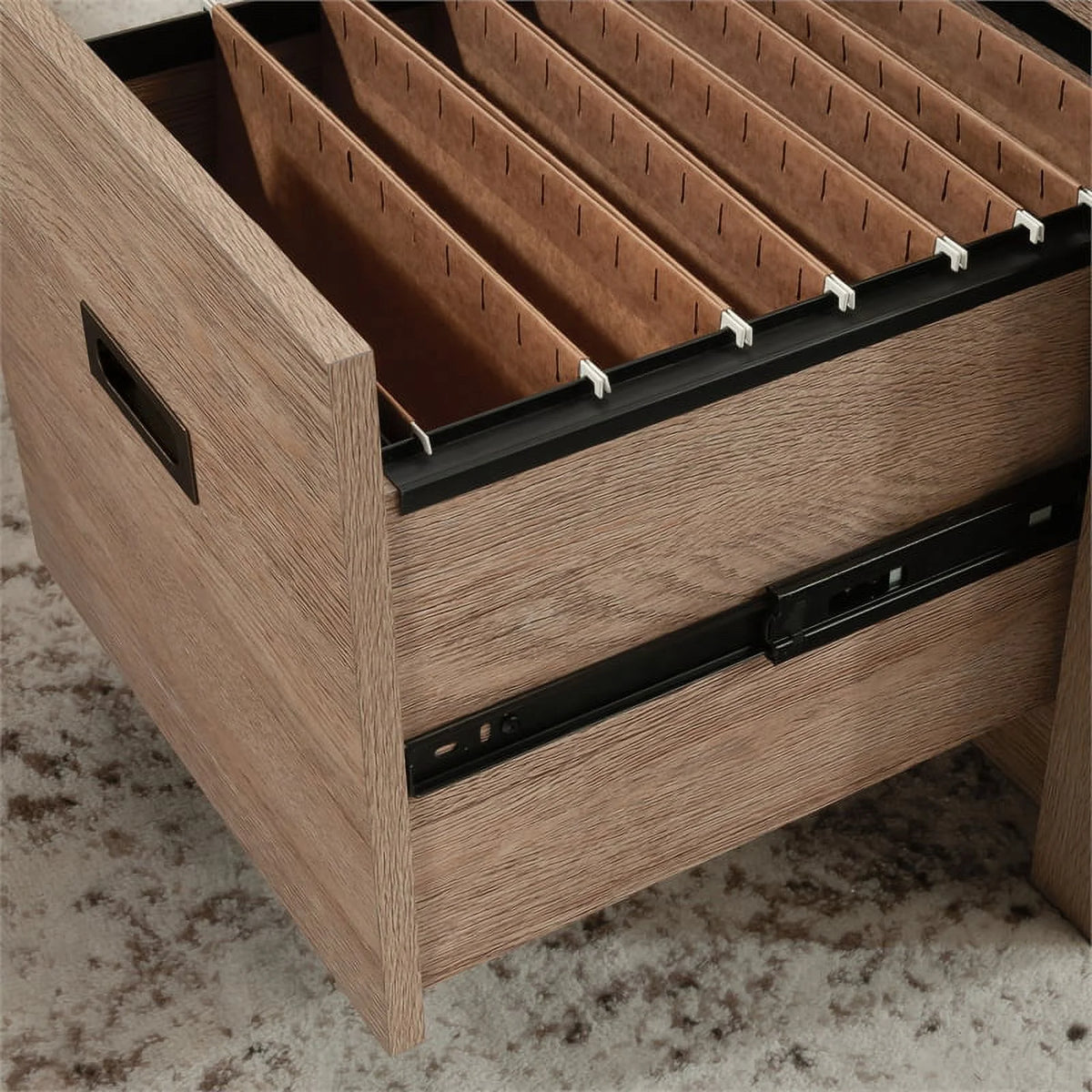 L-Desk in Brushed Oak Finish A521161