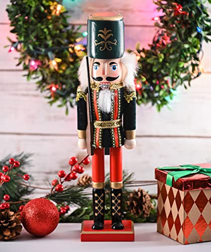 Red and Black Wooden Nutcracker Soldier S32305
