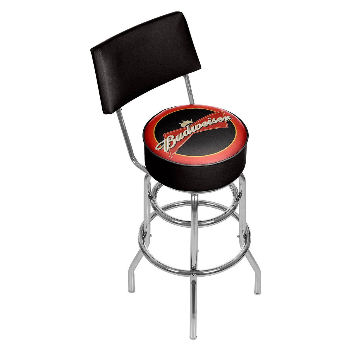 Red Black Padded Bar Stool with Back M7763