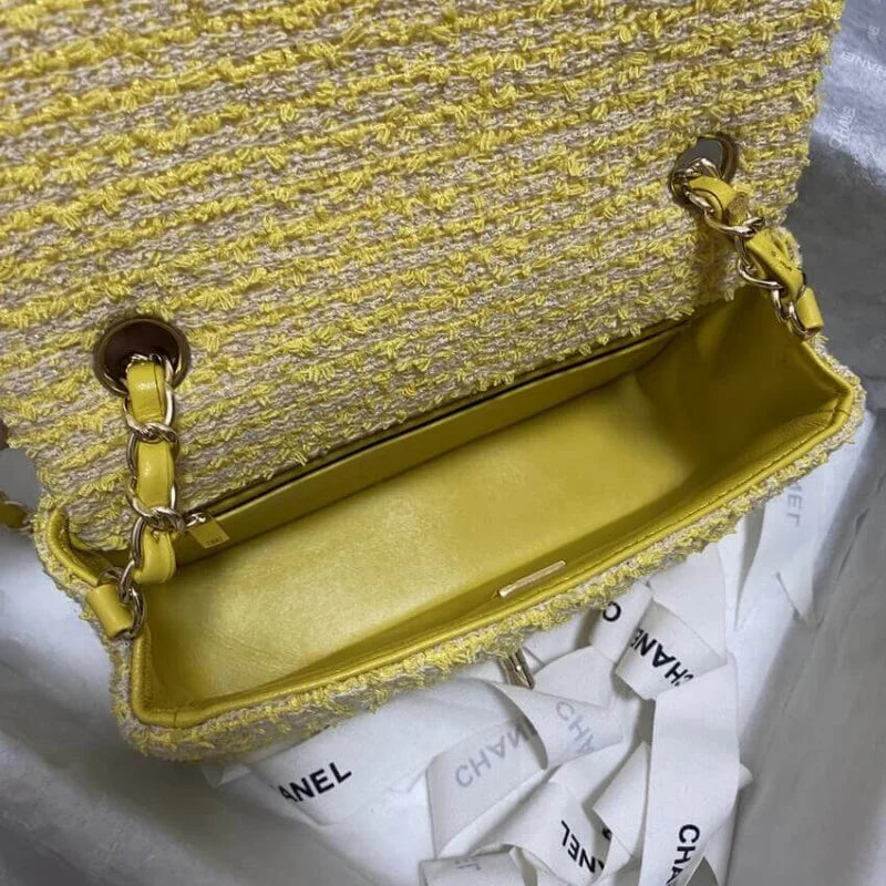Yellow Tweed Bag E2780