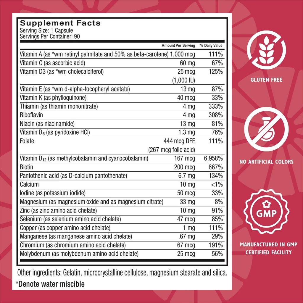 90 count Bariatric Multivitamin without Iron Capsules H924