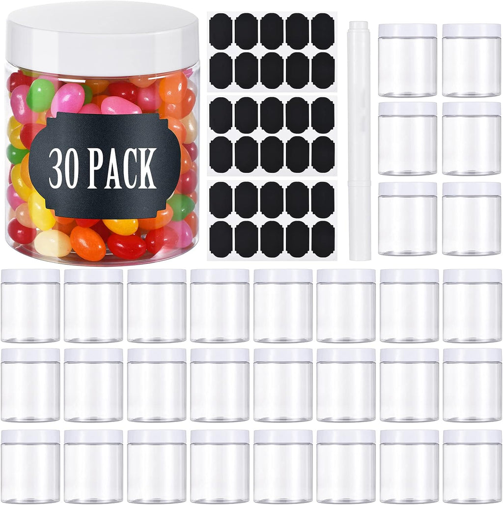 8 oz Plastic Jars with Lids, Pack of 30 I719