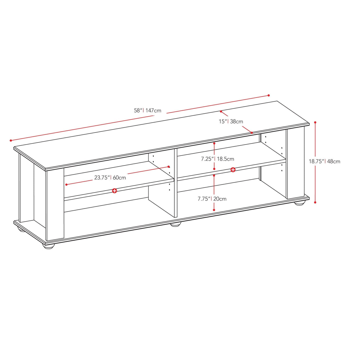 Black TV / Component Stand U4430