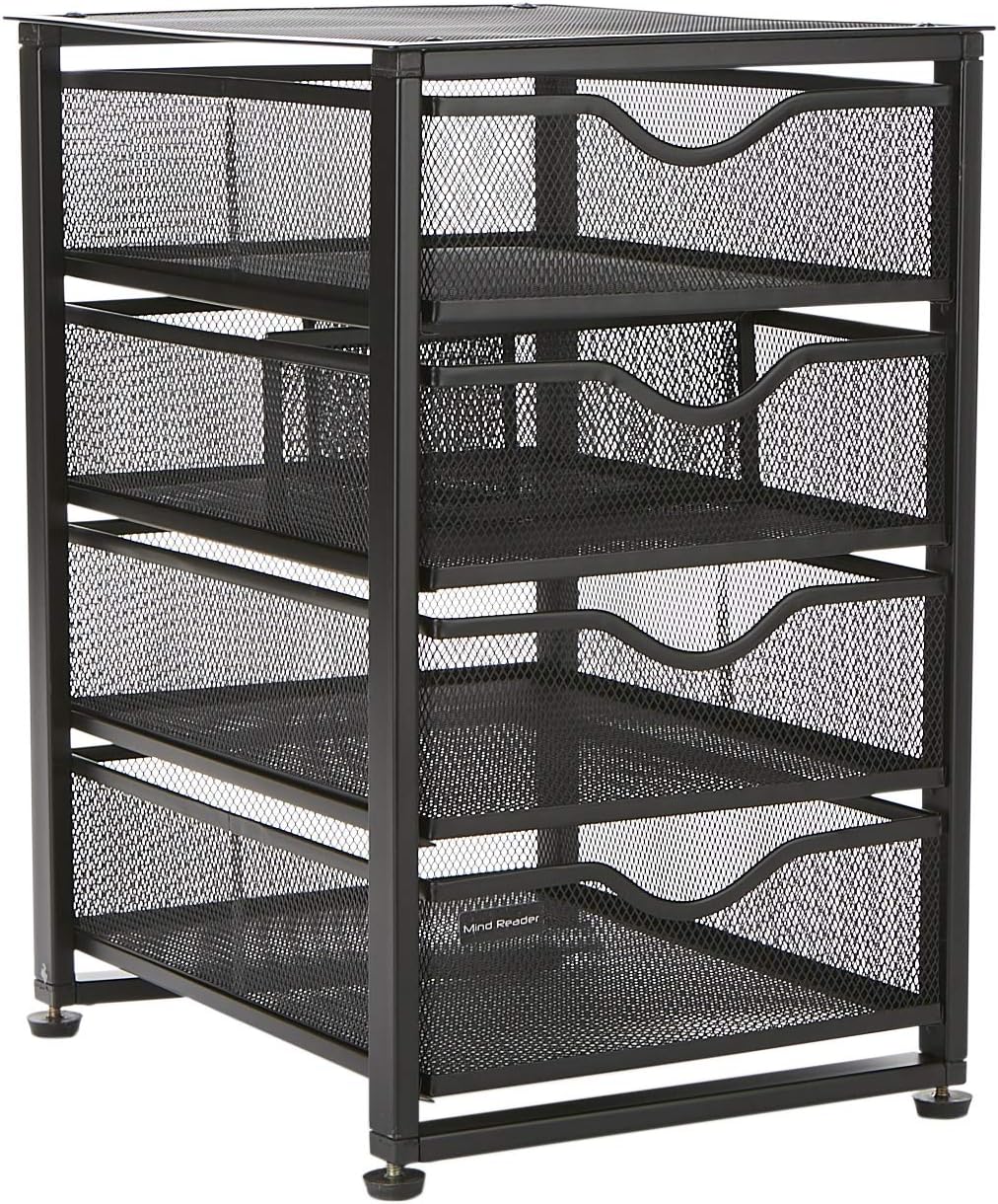 Black 4-Tiered Metal Rolling Utility Cart A71732