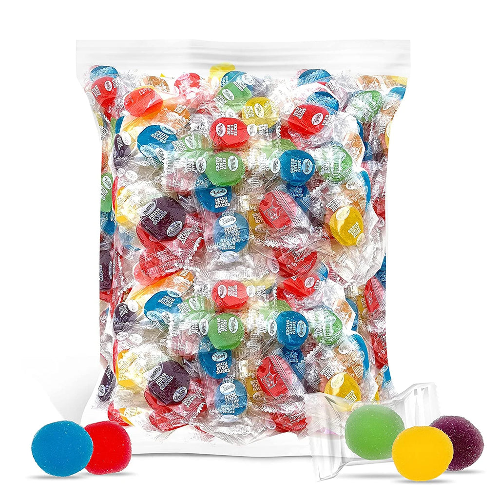 Assorted Jelly Fruit Disk Patties Candy, Individually Wrapped, Vegan, Gluten Free - 2 Pound Bag R619775