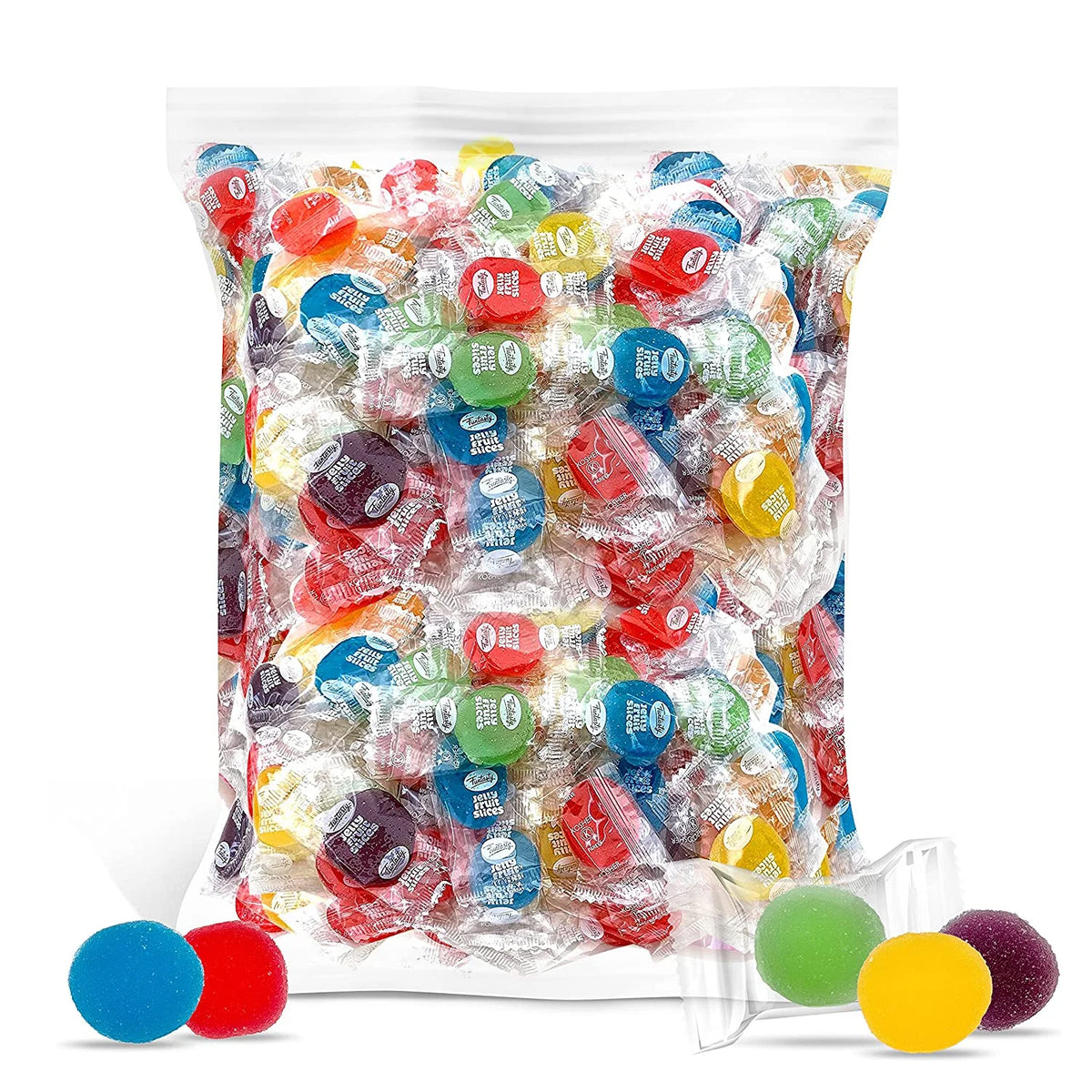 Assorted Jelly Fruit Disk Patties Candy, Individually Wrapped, Vegan, Gluten Free - 2 Pound Bag R619775