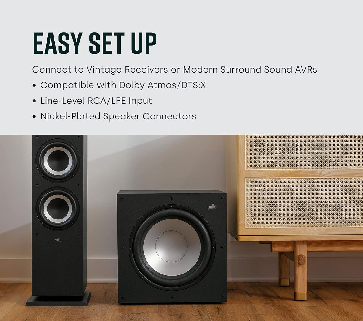 Powered Sub with 12 Dynamic Balanced Woofer & 100W Amplifier, Midnight Black S142