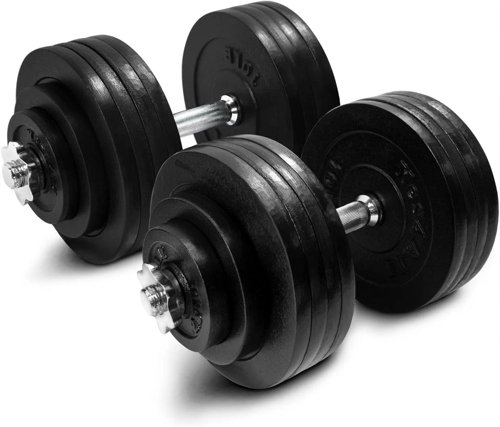 60 lbs Adjustable Cast Iron Dumbbell Set D5965