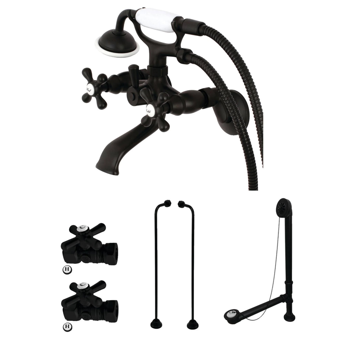 Matte Black Wall Mount Clawfoot Faucet Package V464