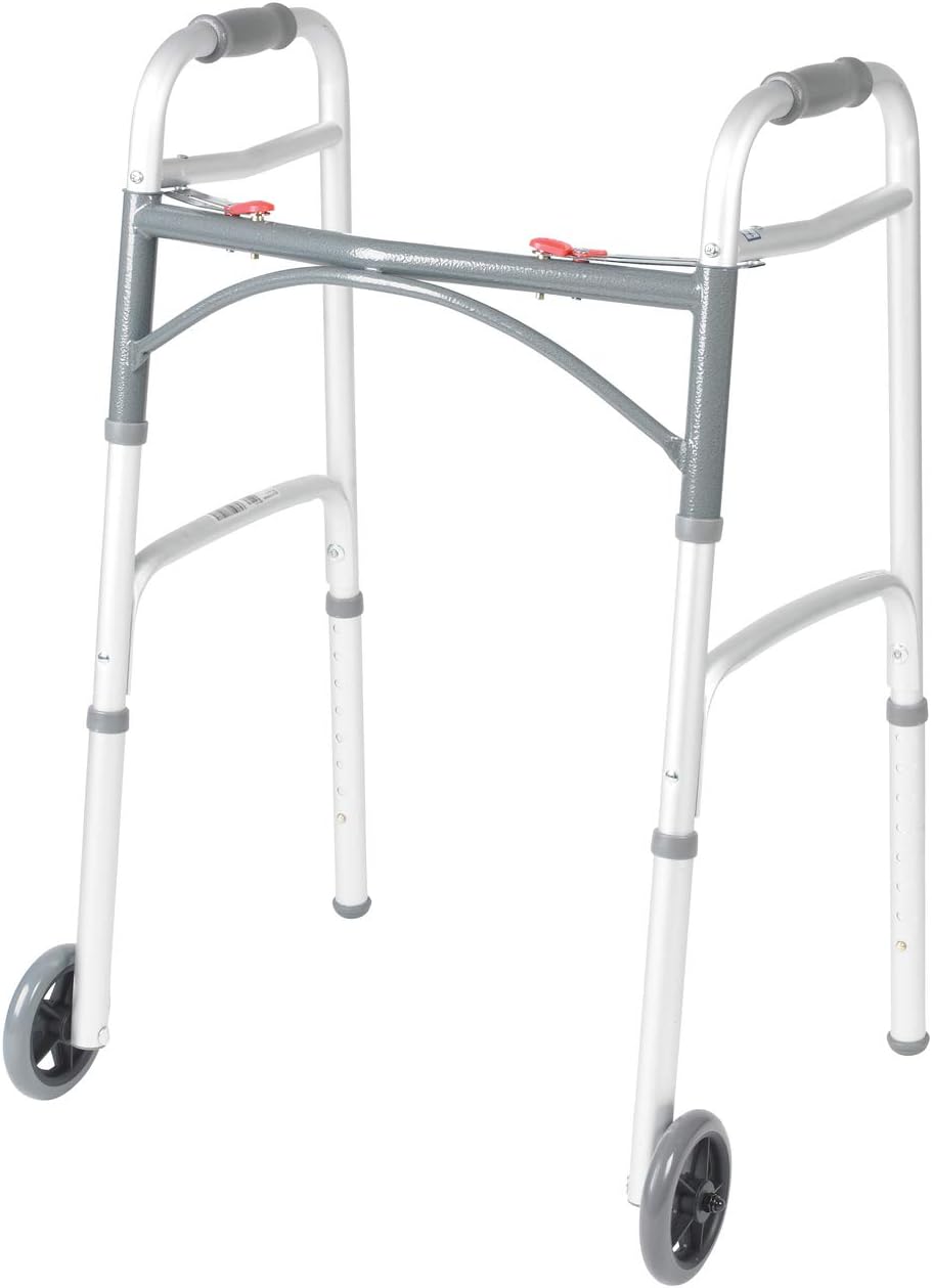 Two Button Folding Walker with 5" Wheels G505506