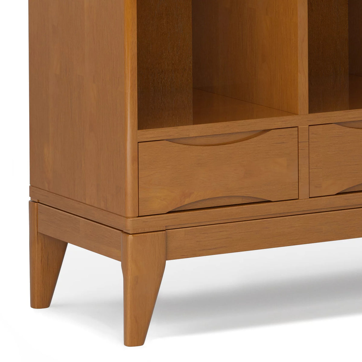 Teak Brown Solid Hardwood Cube Storage Bookcase with Drawers X89056