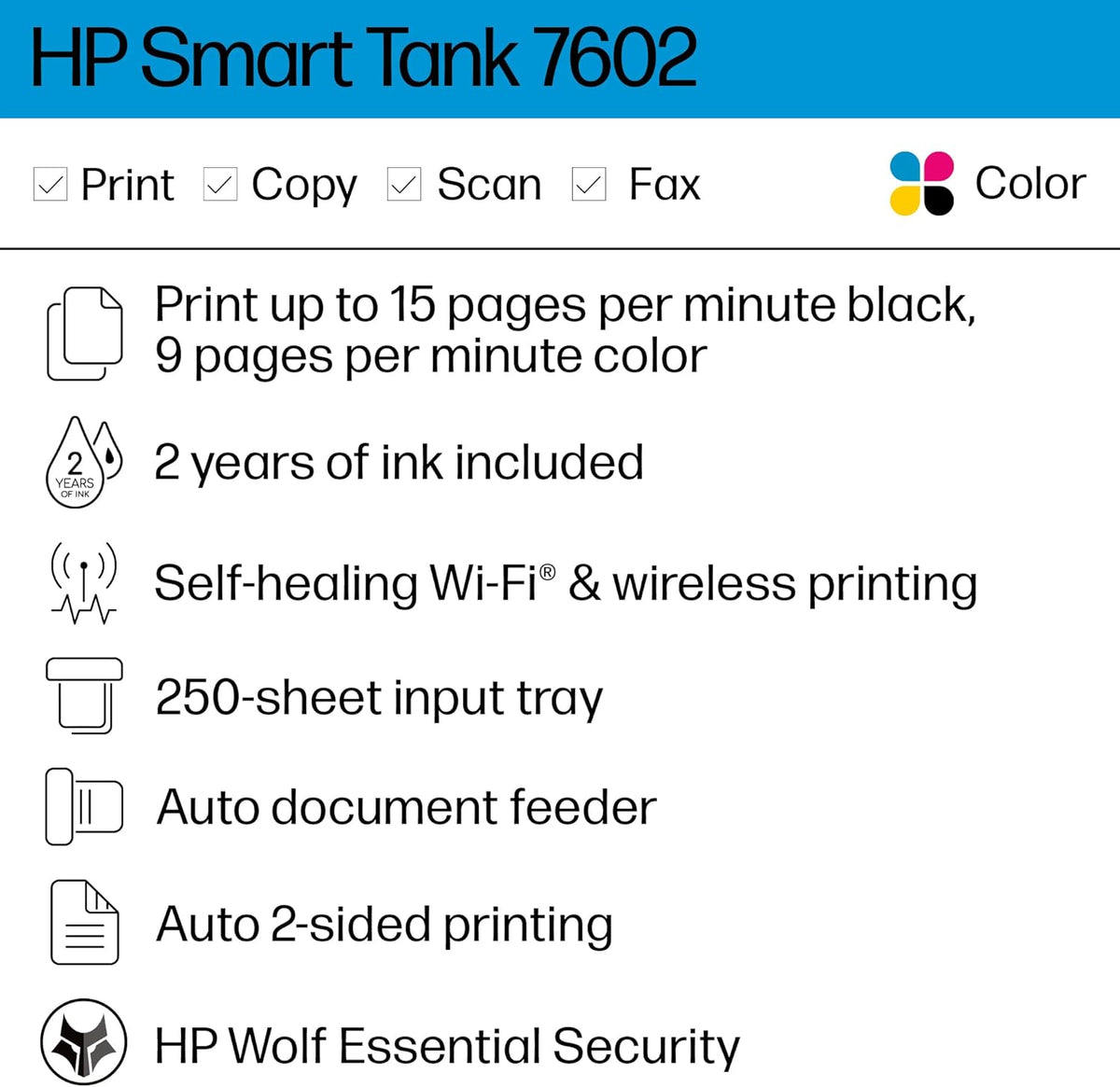 Smart Tank All-in-One Ink Tank Printer with 2 years of ink included H541327