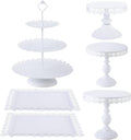 6 Pcs Metal Cake Stands Set Matte White L185371