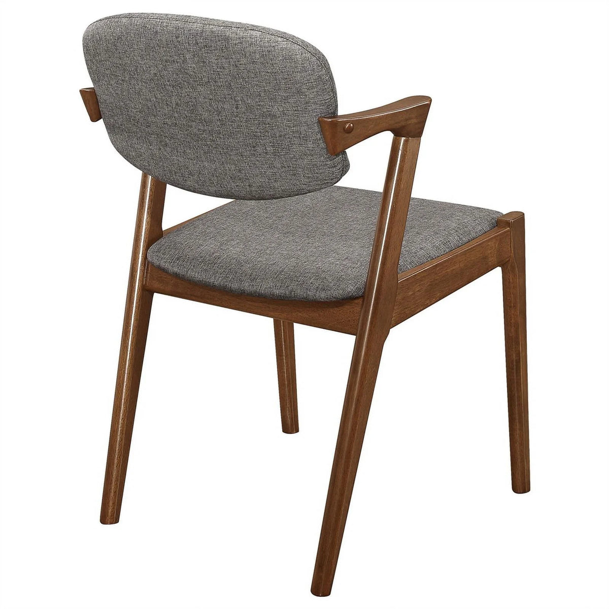Grey Dark Walnut Dining Side Chairs Set of 2 Q8788