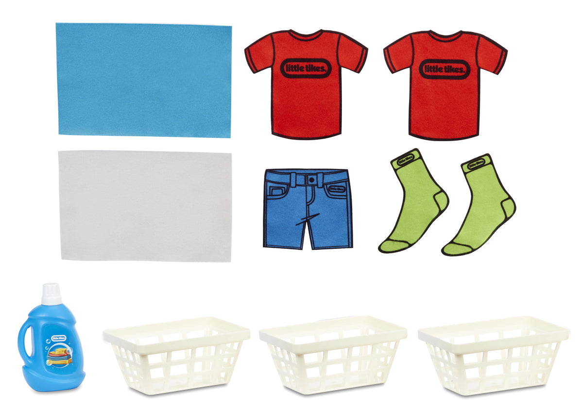 Little Tikes First Washer Dryer Pretend Play Toy Washing Machine with 11 Laundry Accessories I46213