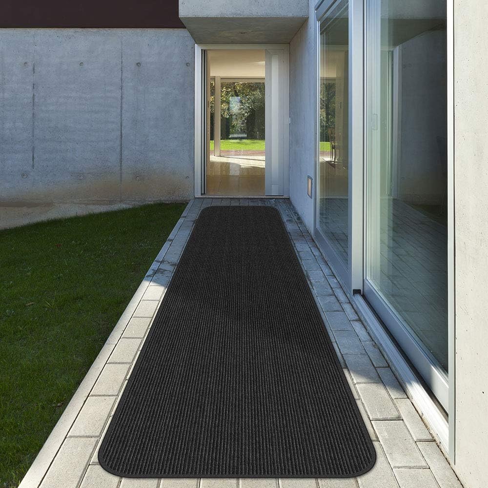 Indoor Outdoor Carpet Runner with Skid-Resistant Rubber Backing N543